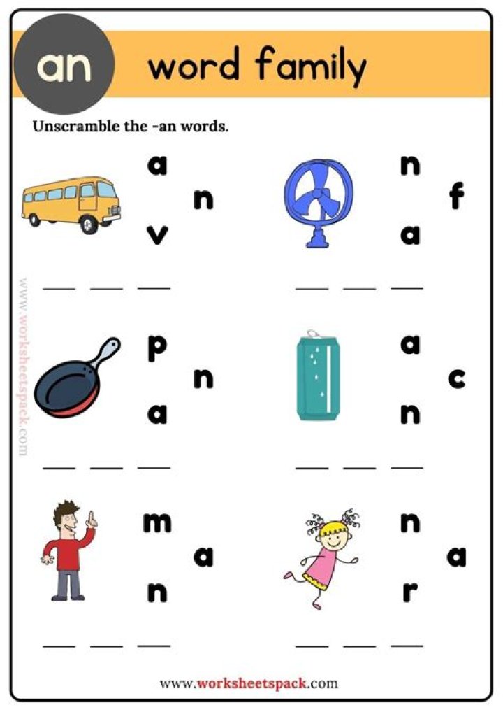 Free Word Family Worksheets PDF for Early Reading Skills
