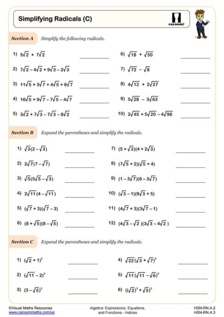 Solve Radical Equations with Our Free Word Problems Worksheet PDF