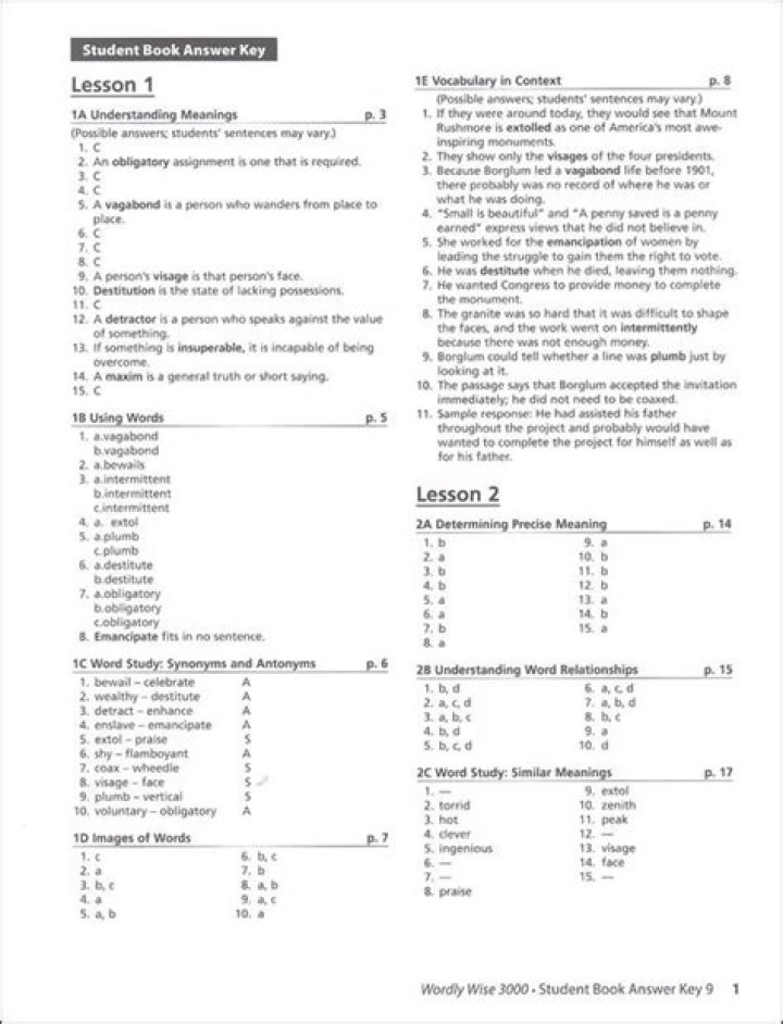 Wordly Wise 3000 Book 6 Lesson 3 Answer Key PDF – Instant Access
