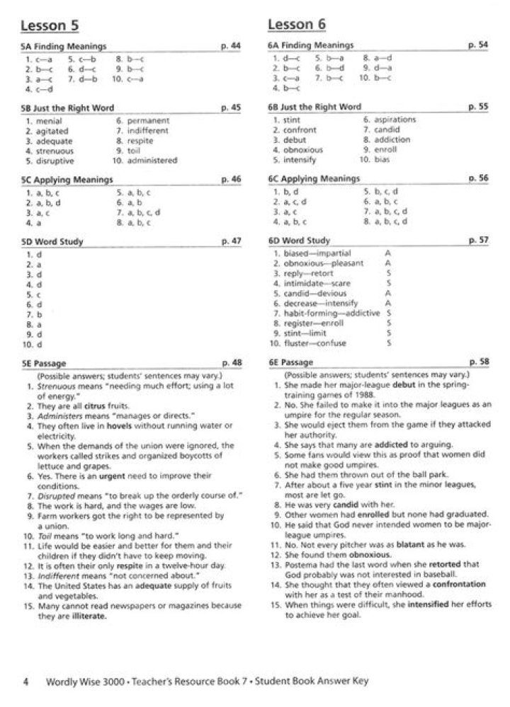 Wordly Wise Book 6 Lesson 2 Answer Key PDF: Complete Practice Answers