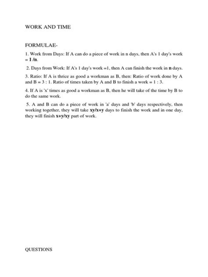 Work and Time Questions PDF – Expert Answers & Practice Problems