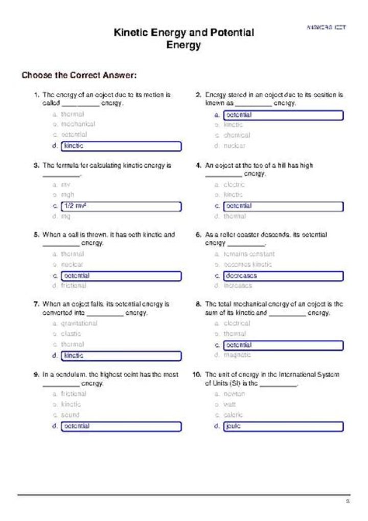 Work Power and Energy MPC Questions with Answers PDF – Expert Practice Test