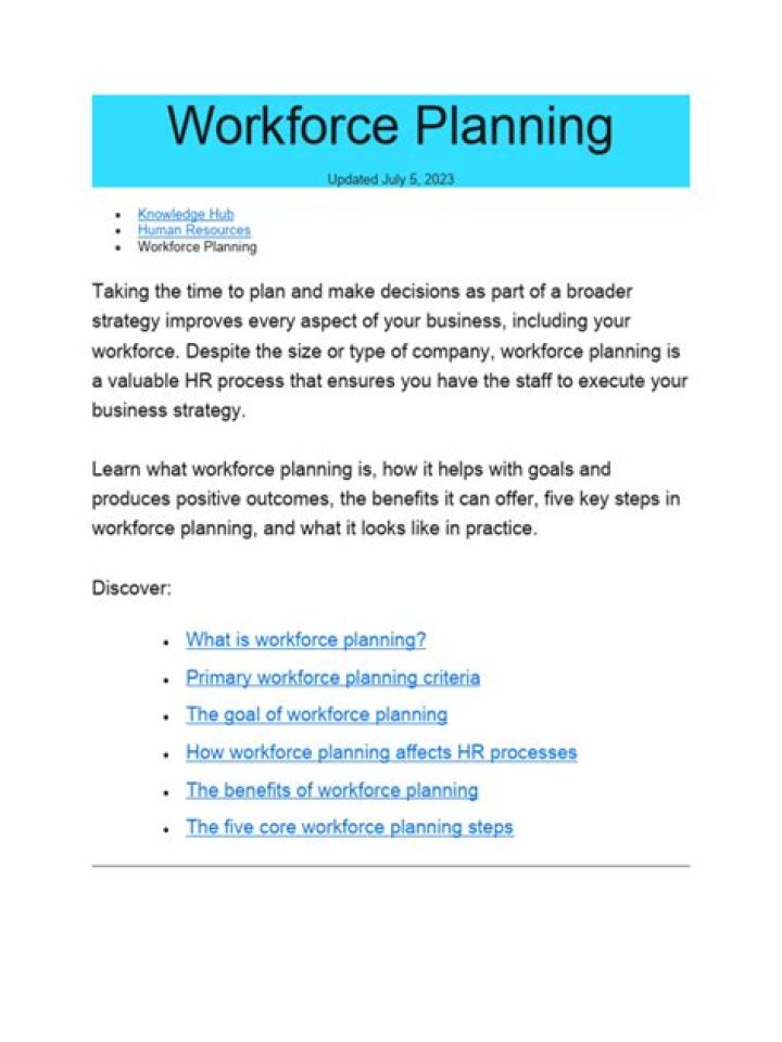 Workforce Planning PDF: Optimize Talent Strategy with Expert Guidance