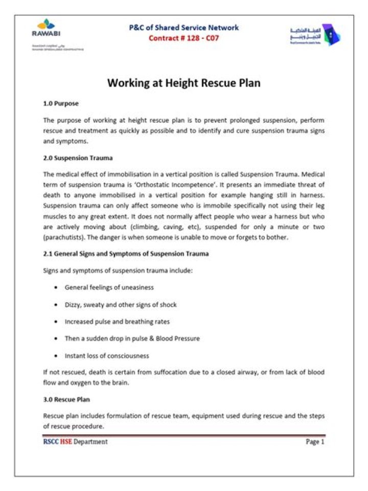 Working at Height Rescue Plan PDF: Essential Safety Guidelines