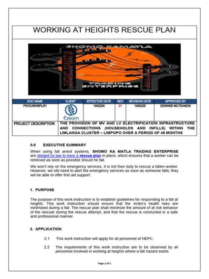 Working at Heights Rescue Plan PDF: Essential Safety Guidelines