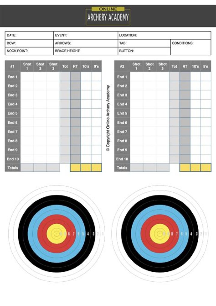 World Archery Score Sheet PDF – Free Download & Print