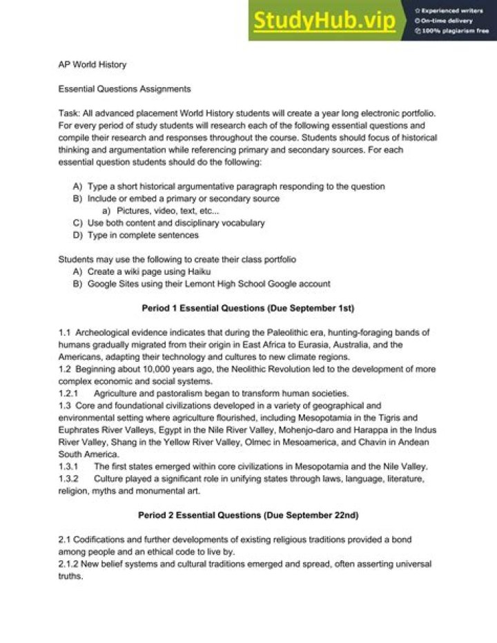 World History Essential Questions PDF: Master Key Themes & Critical Thinking