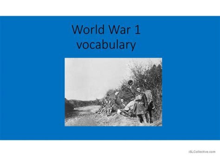 World War 1 Vocabulary Worksheet PDF for Students