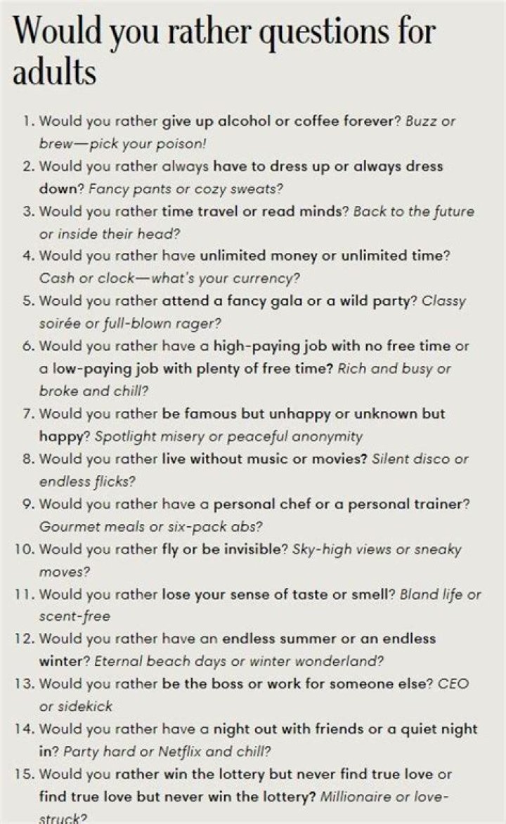 Would You Rather Questions for Adults PDF: Fun, Bold & Surprisingly Deep