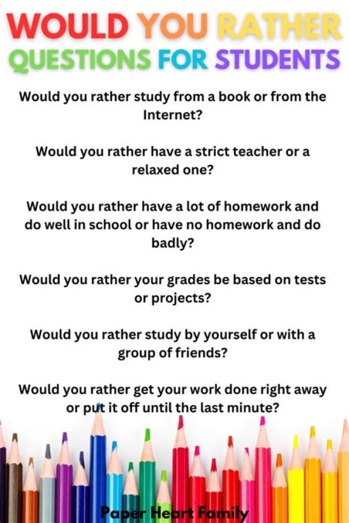 Would You Rather Questions for High School Students – Fun PDF Worksheet