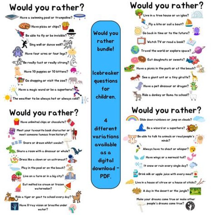 Fun Would You Rather Questions for Middle School PDF Download