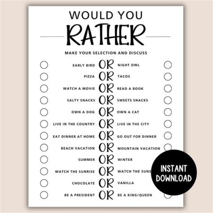 50 Fun Would You Rather Questions List PDF for Fun Conversations
