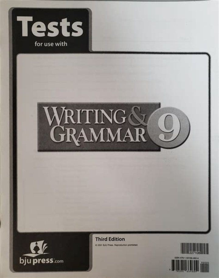 Writing and Grammar 9 Answer Key PDF – BJU Press Solutions