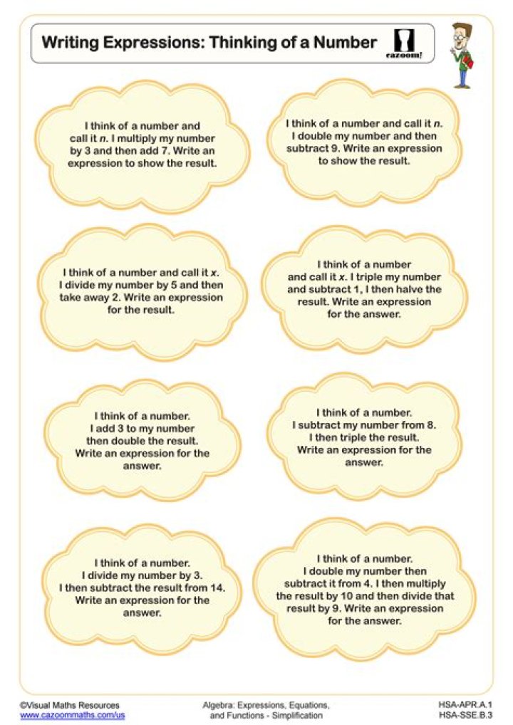 Free Writing Expressions Worksheet PDF for Students
