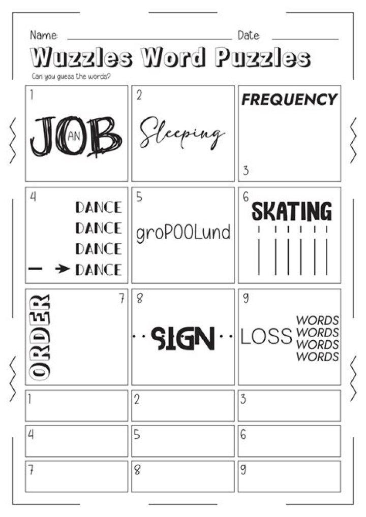 Wuzzles Word Puzzles with Answers PDF: Fun Printable Games