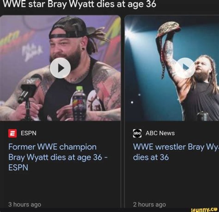 WWE star Bray Wyatt dies at age 36