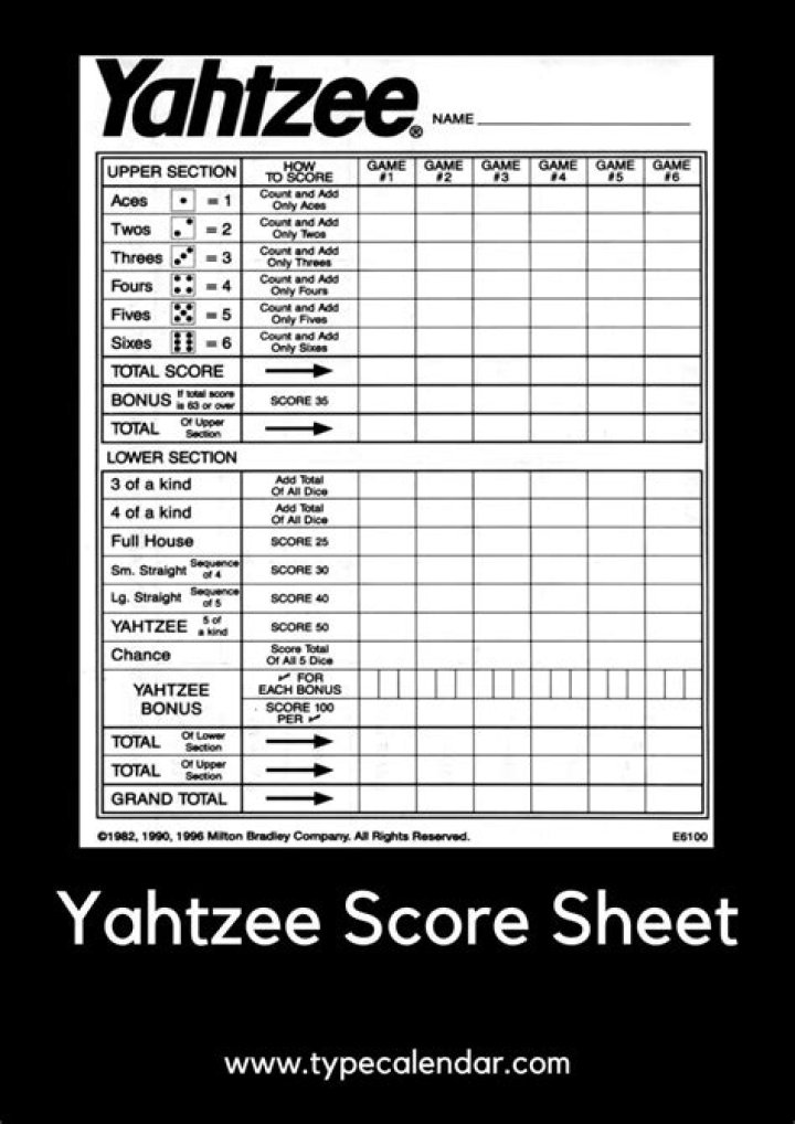 Free Yahtzee Sheet PDF for Perfect Scores