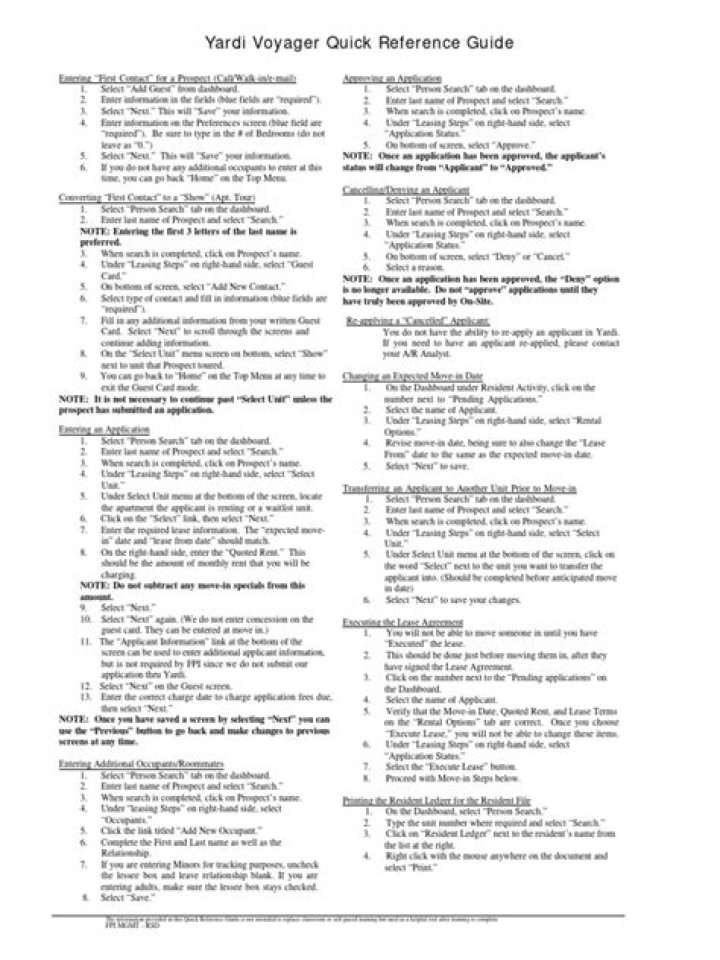 Yardi Voyager Cheat Sheet PDF Free Download – Fast Access Now