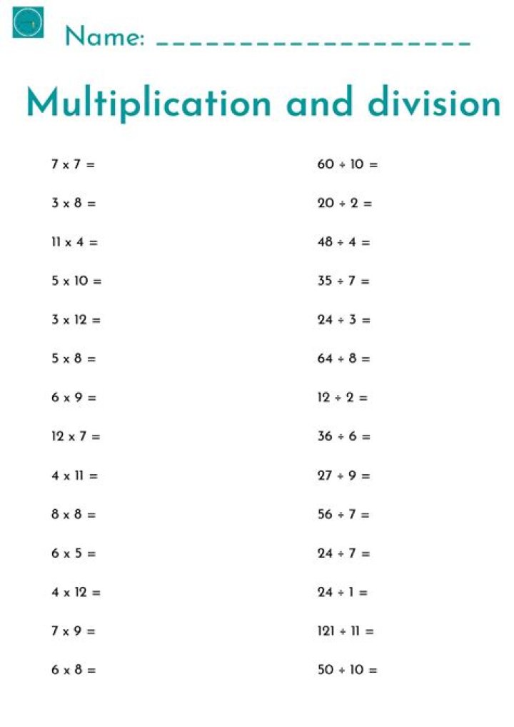 Year 3 Multiplication & Division Worksheets PDF – Download Free Practice PDFs