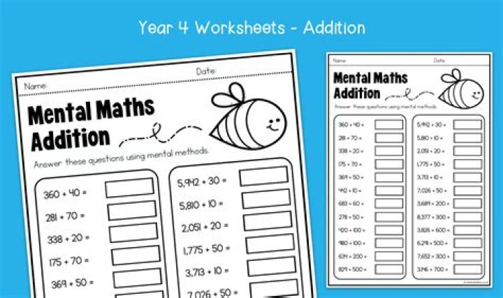 Year 4 Mental Maths Tests PDF – Download Practice Worksheets
