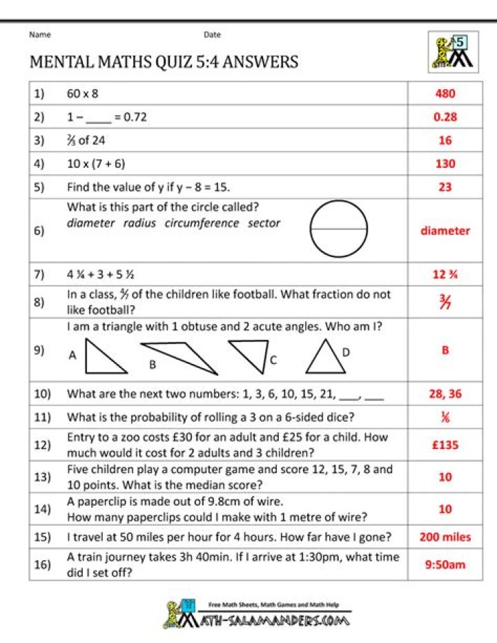 Year 5 Maths Test PDF: Practice & Marking Guide