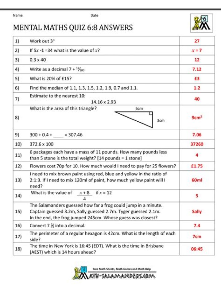 Year 6 Maths Questions & Answers PDF – Instant Practice
