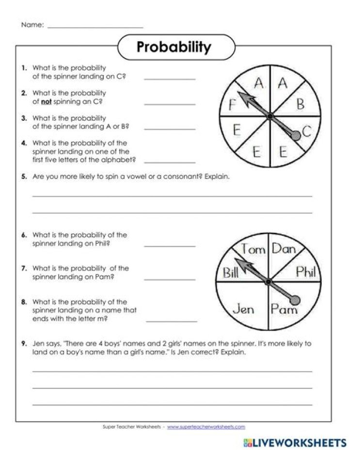 Year 7 Probability Worksheet PDF – Free Download
