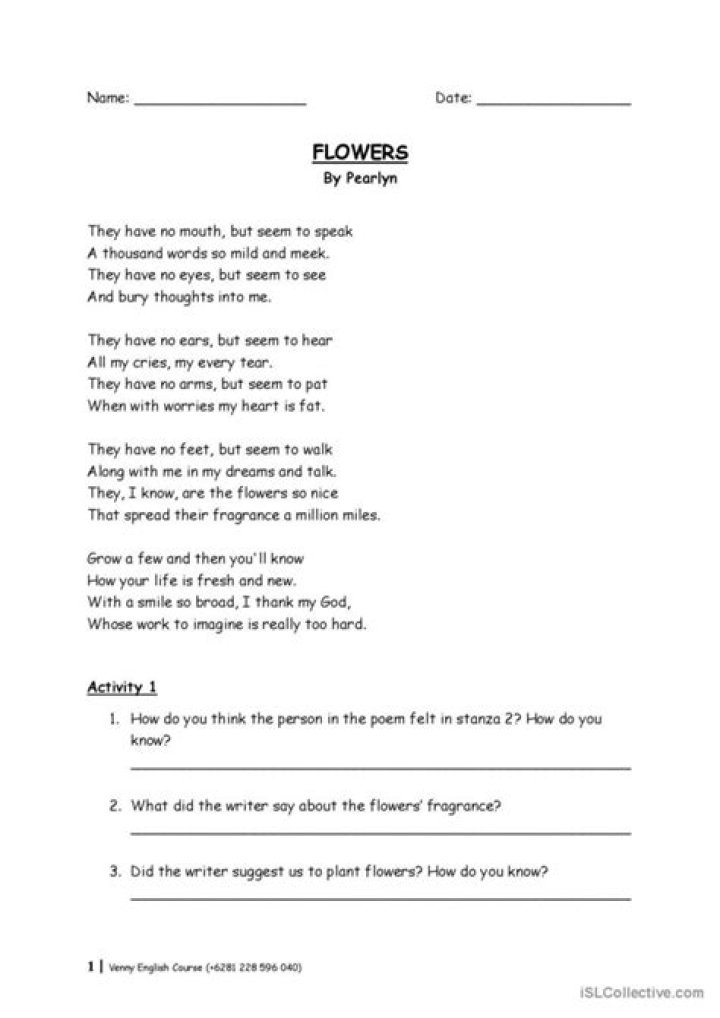 Year 8 Poetry Worksheets PDF: Free Printable Resources