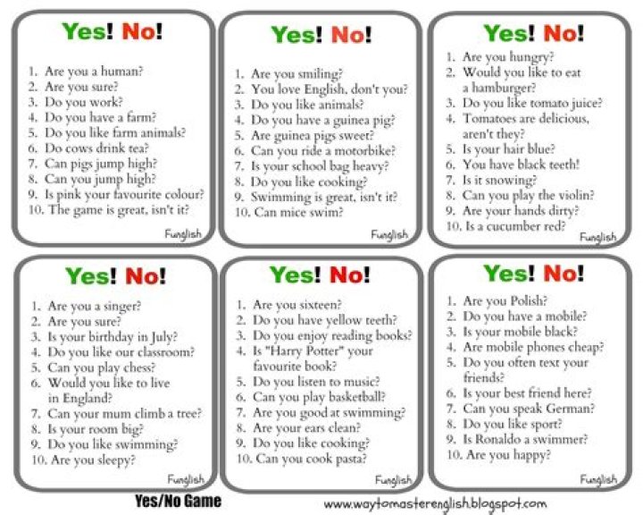 Yes/No Game Questions PDF for Instant Fun & Learning