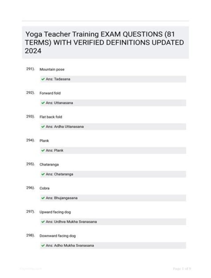 Free Yoga Teacher Training Exam Questions PDF – Download Now