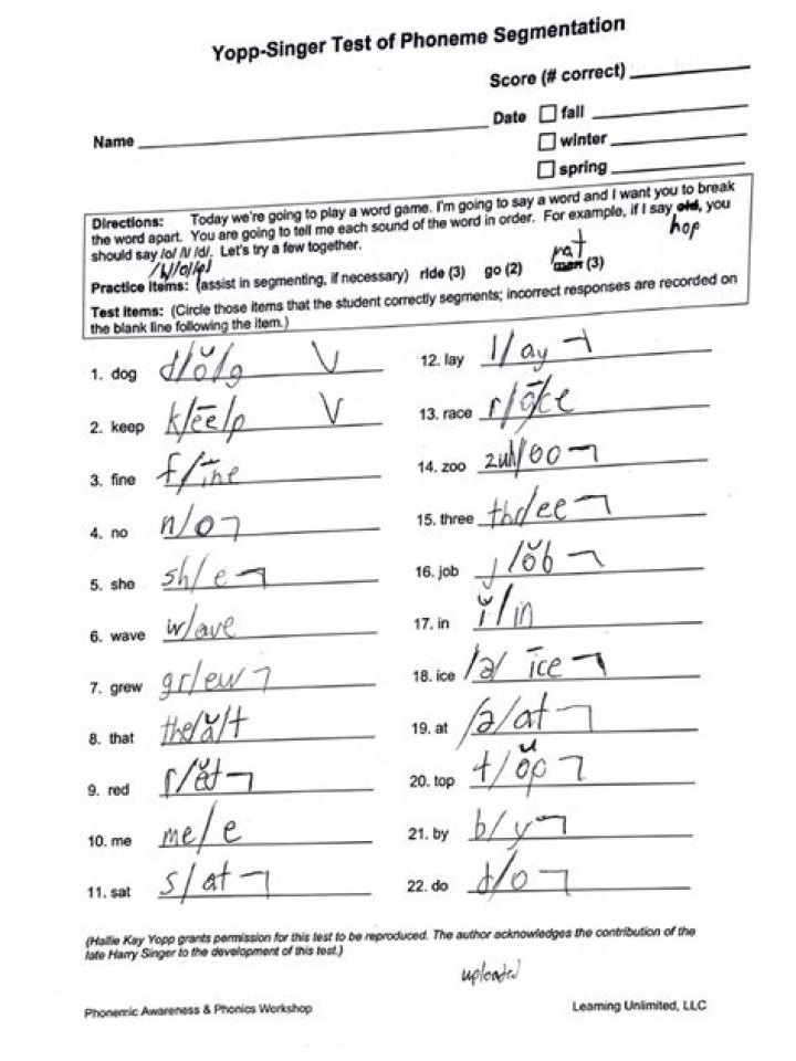 Yopp Singer Test PDF: Official Evaluation & Analysis