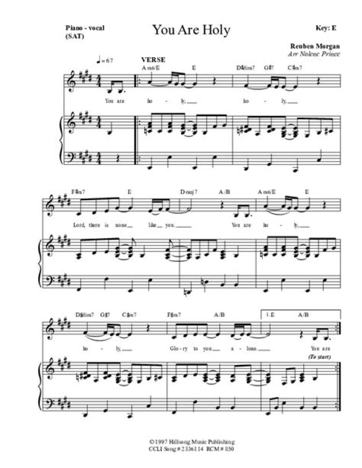 You Are Holy Sheet Music PDF – Instant Download for Spiritual Musicians