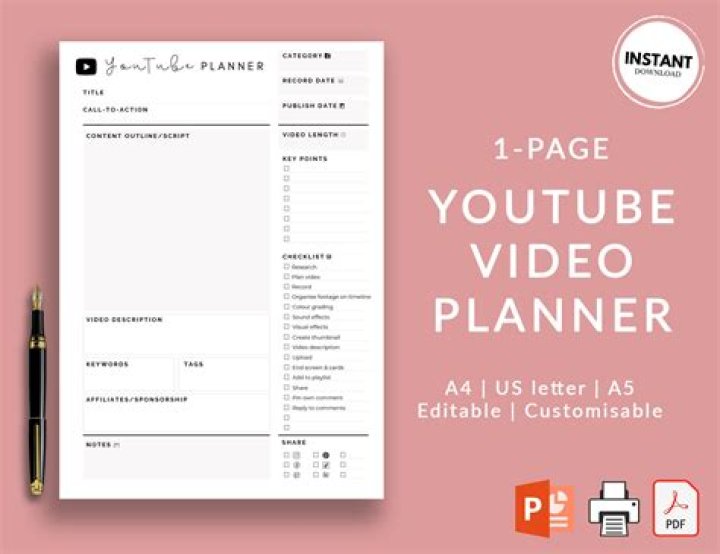 YouTube Video Planning Template PDF: Boost Your Channel’s Success