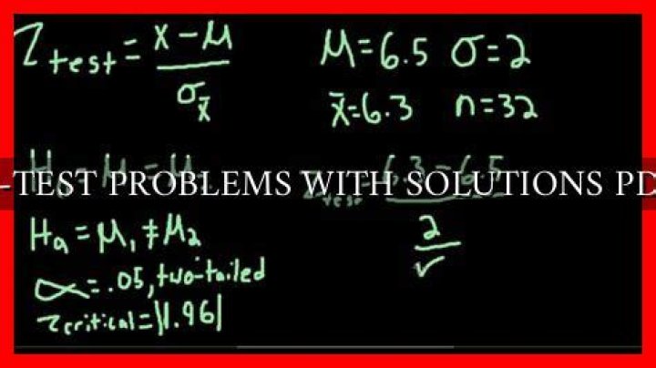 Z-Test Problems with Solutions PDF: Step-by-Step Guide