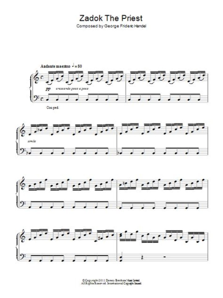 Zadok the Priest Sheet Music PDF for Instant Download